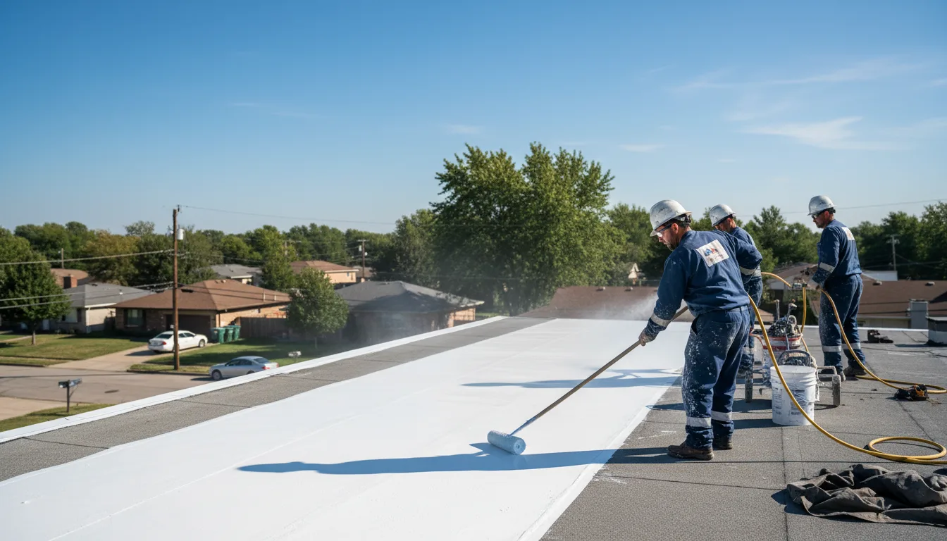 Commercial roof coating in Arrowsmith, IL near me